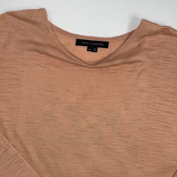 Skull Cashmere Womens Pink Cotton Floral Embroidered Graphic Back Top Size M - Picture 9 of 13